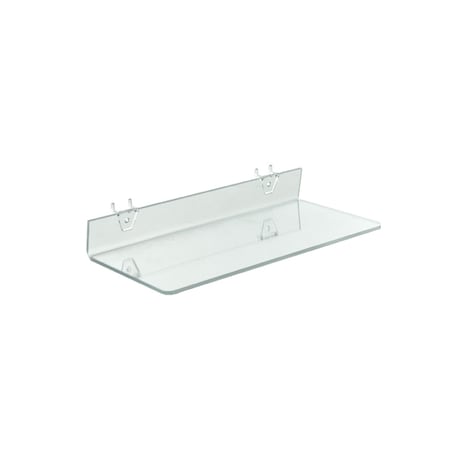 Azar Displays 16"W x 6"D Clear Acrylic Shelf for Pegboard and Slatwall, PK4 556095